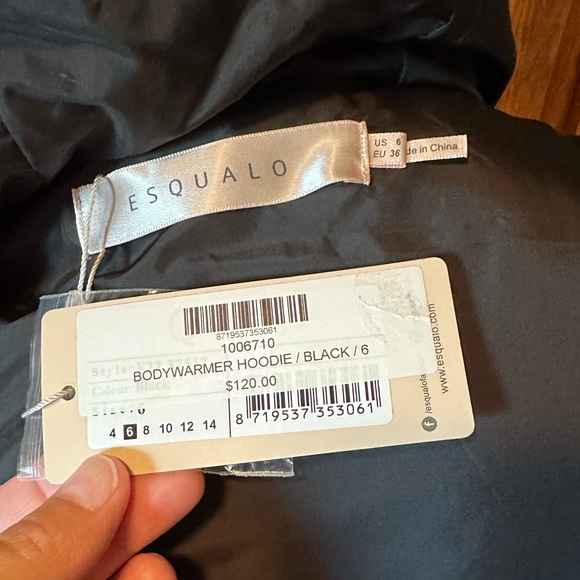 Esqualo Black Bodywarmer Hoodie - US 6 - Picture 11 of 13